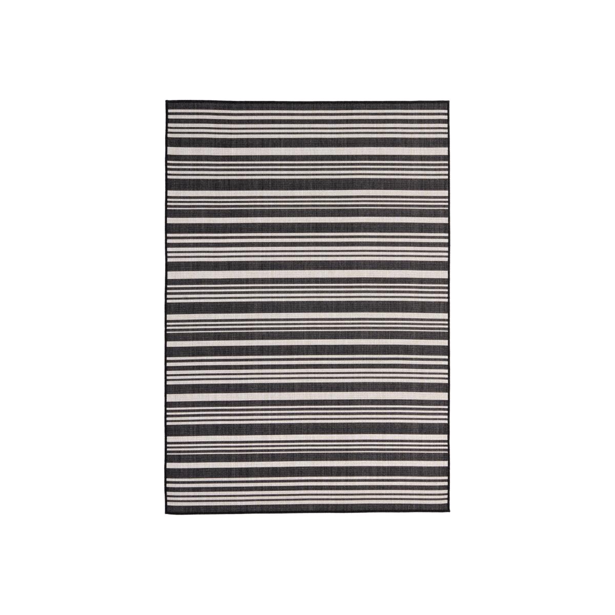 Ecology Collection Outdoor Rugs in Black 300bl - Black / 80cm