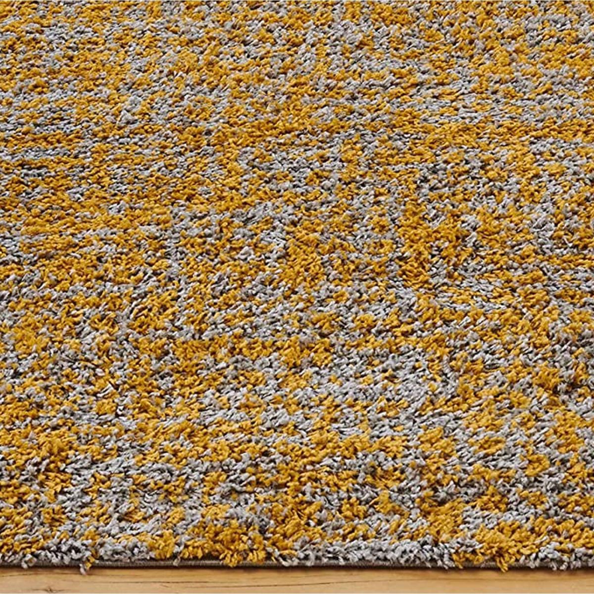 Mustard and Grey Flecked Small Shaggy Rug - Abberton - Yellow and Grey – image 2