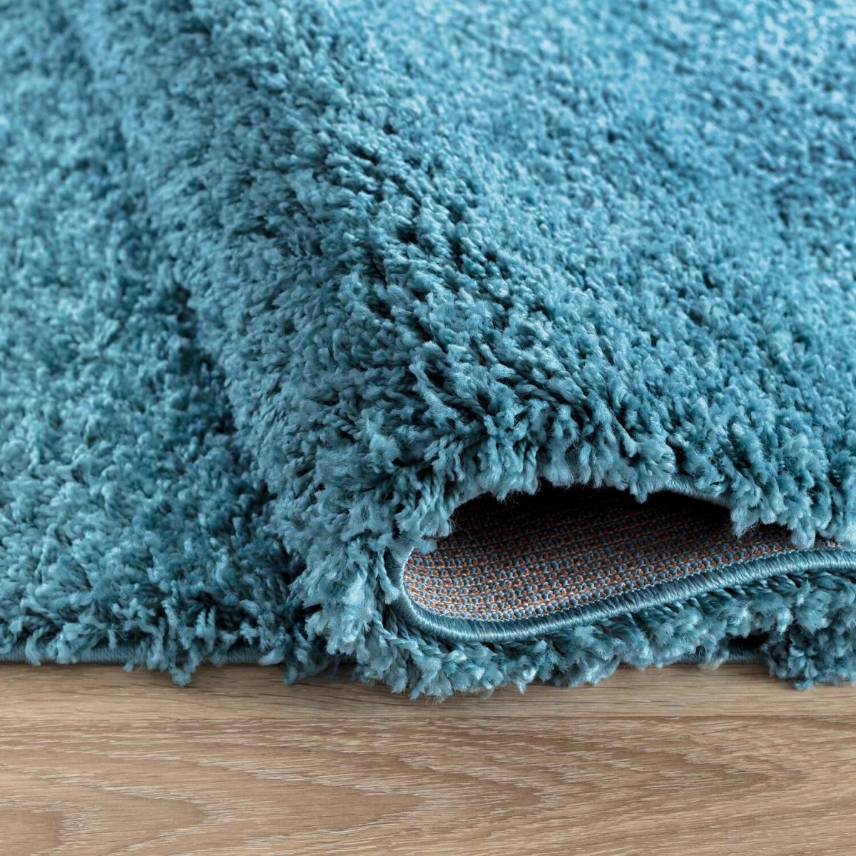 Serdim Rugs Plain Living Room Fluffy Shaggy Area Rugs - Teal / 170cm – image 2