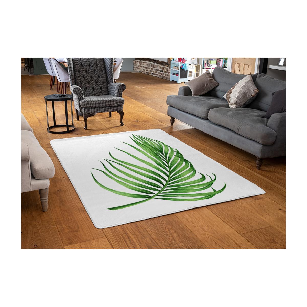 Botanical Leaf Designer Rug - Green / 110cm – image 1