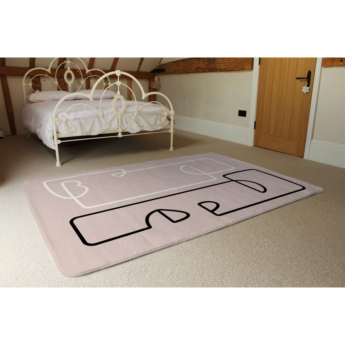 Line Art Of Two Faces Designer Rug - Pink / 110cm – image 3