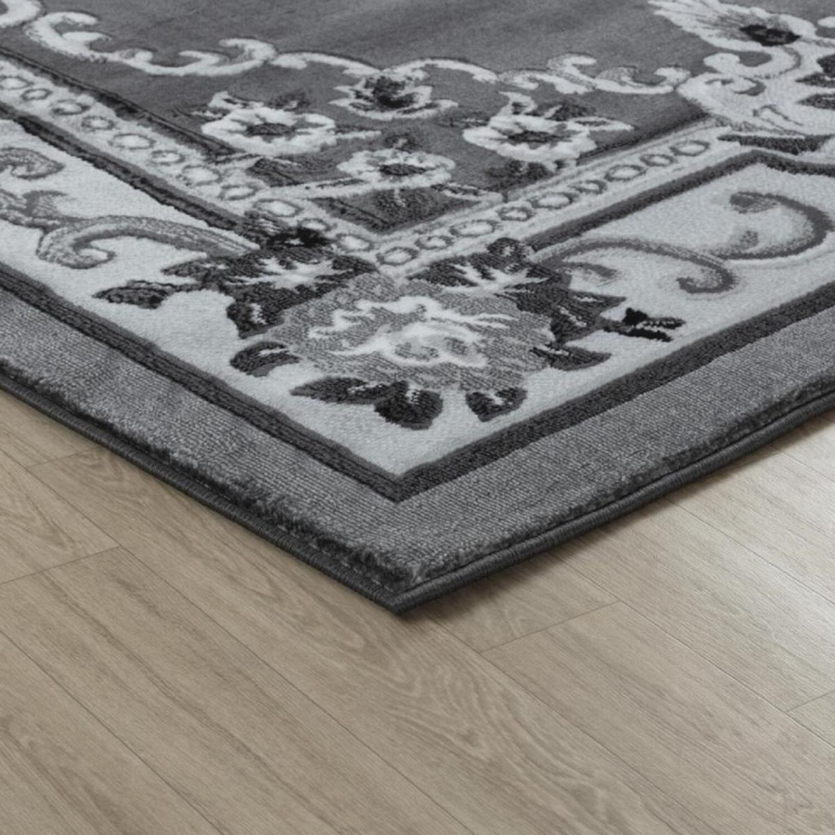 Abaseen Gewels Traditional Rug Classic Oriental Rug 10mm Soft Pile Area Rugs - Dark Grey / 330cm – image 4