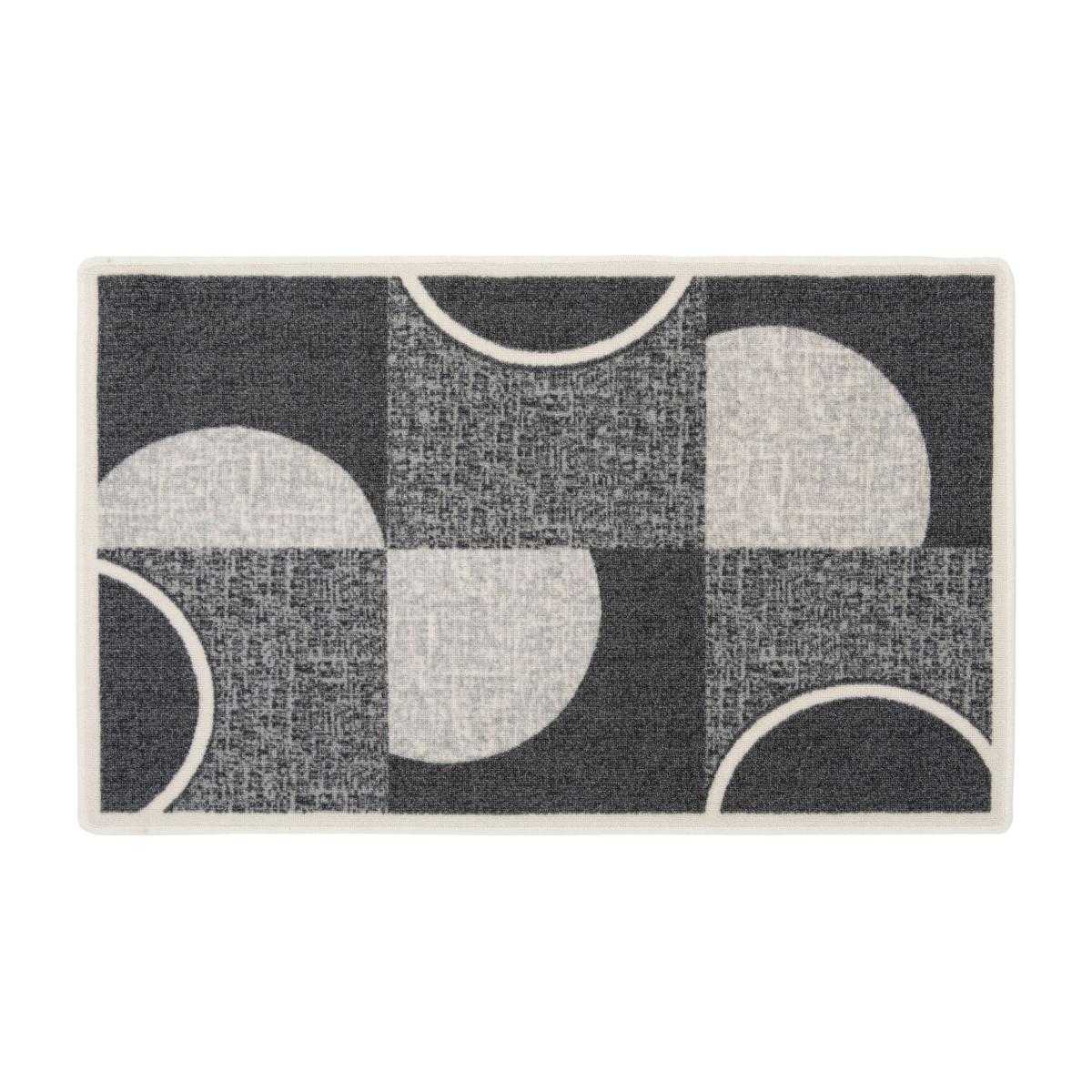 Grey Wabi Sabi Geometric Non Slip Washable Kitchen Utility Mat - Grey / 150cm – image 1