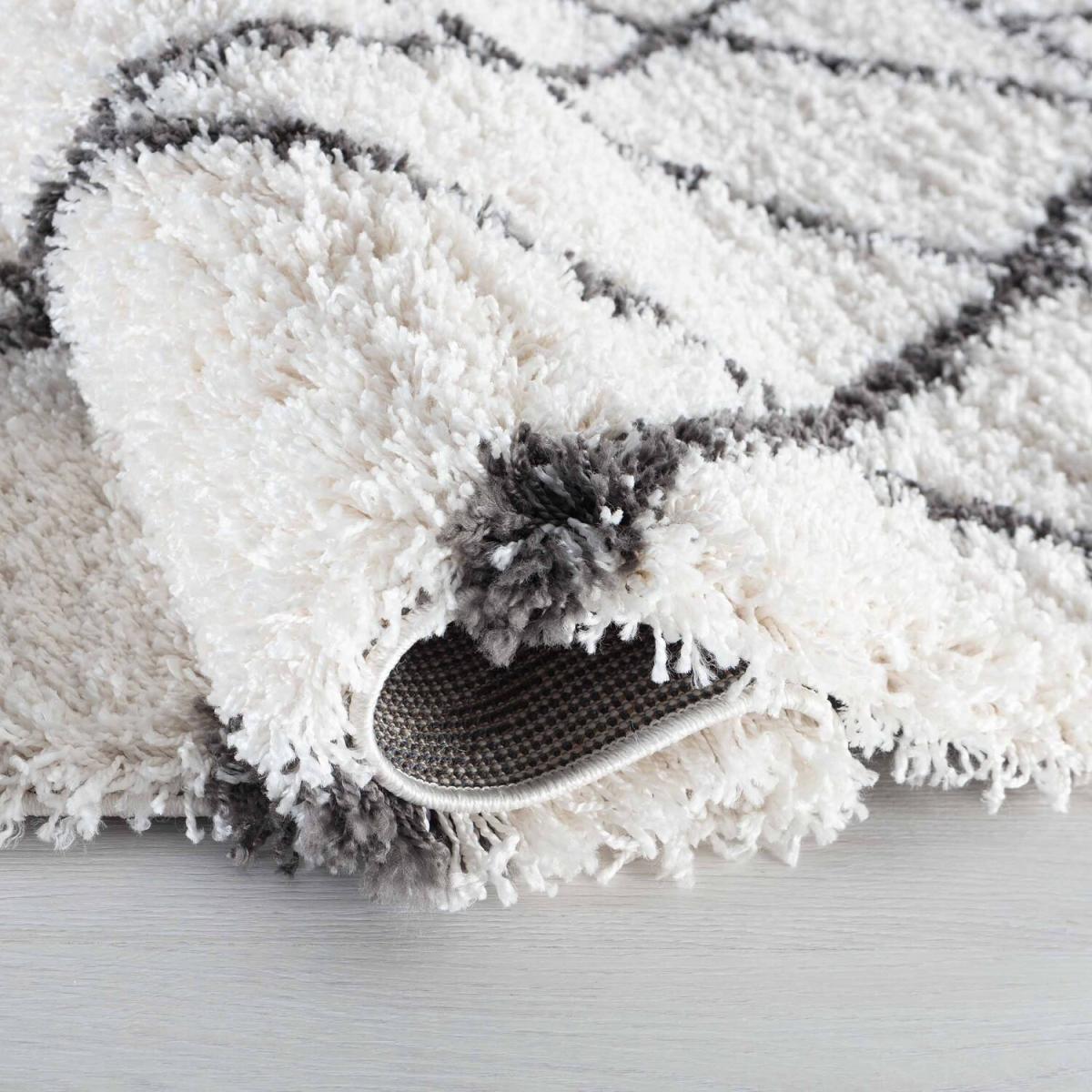 Moroccan Berber Shaggy Rugs Living Room Diamond Design - Dark Cream / 150cm – image 3