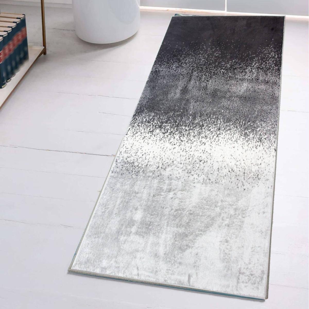 Grey Scandi Stripe Living Room Rug - Grey / 110cm – image 4