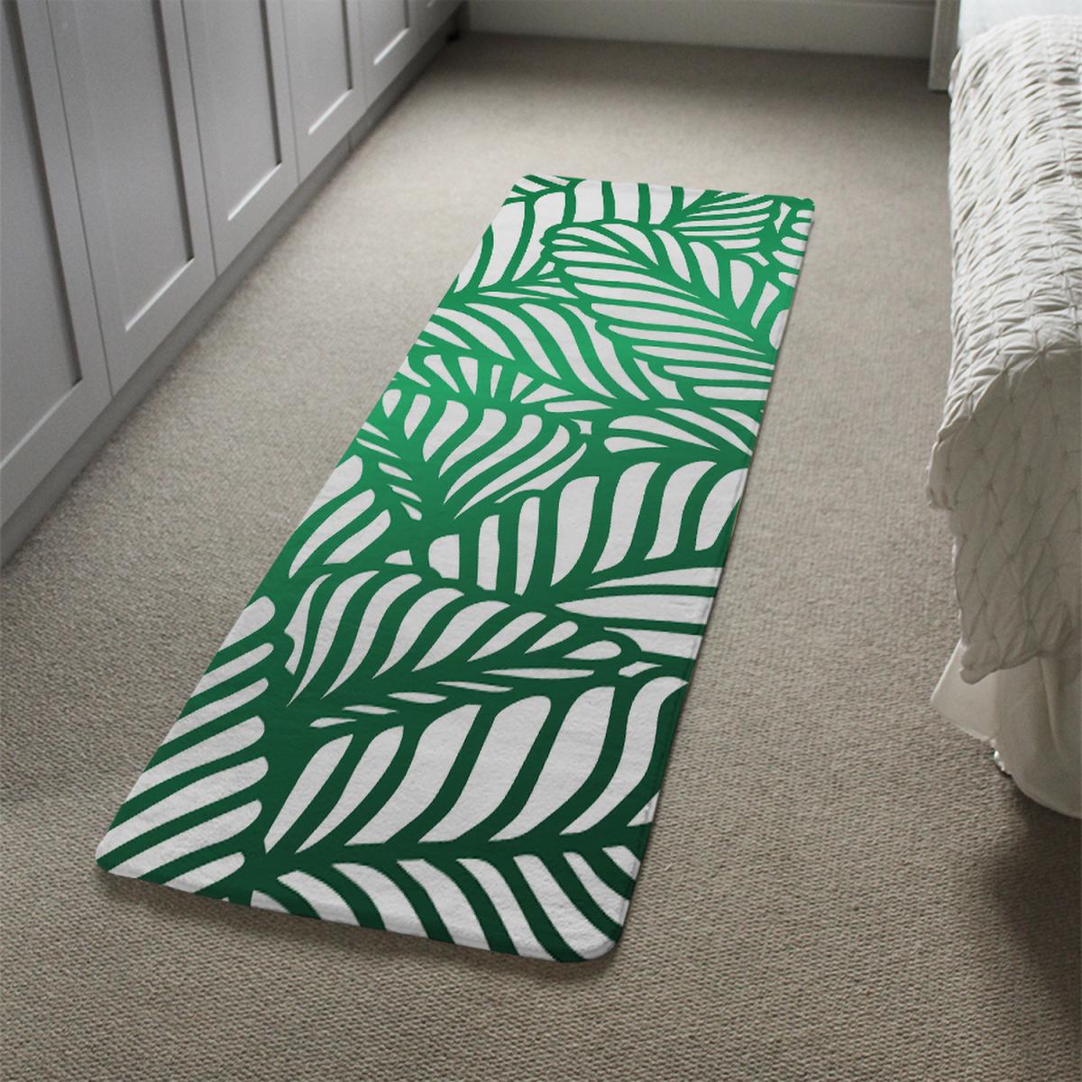 Green Biophilic design with natural analogues texture Designer Runner Rug - Green – image 4