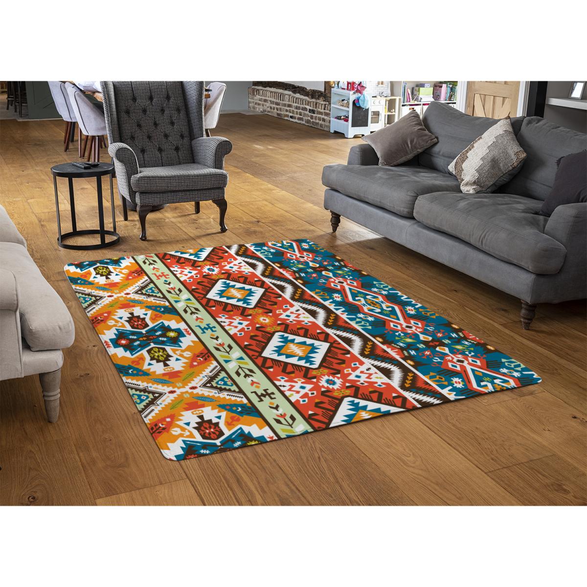 Colorful Pattern In Tribal Style Rug - Red / 230cm – image 3