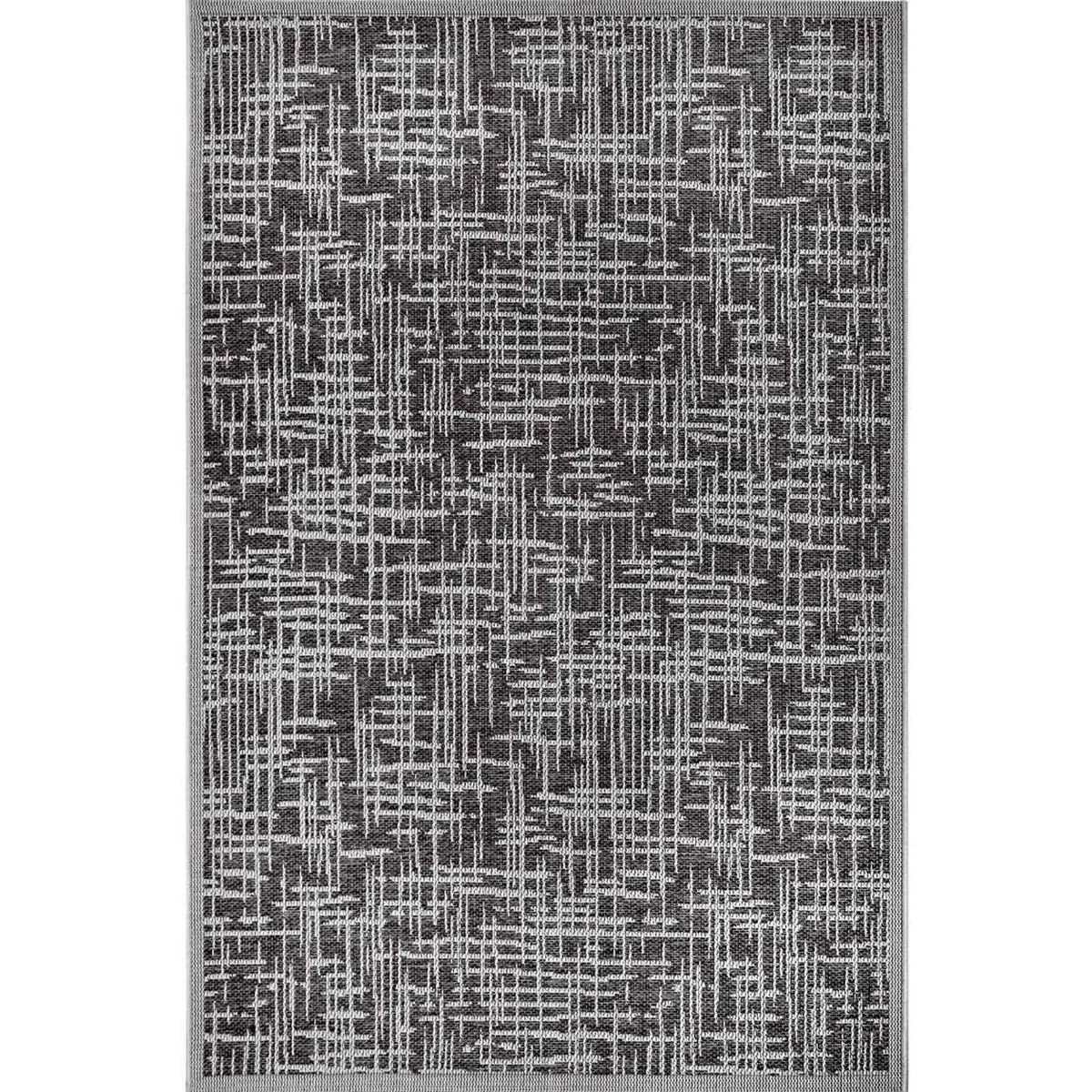 Abstract Weatherproof Indoor & Outdoor Rug Dark Grey - Grey – image 6