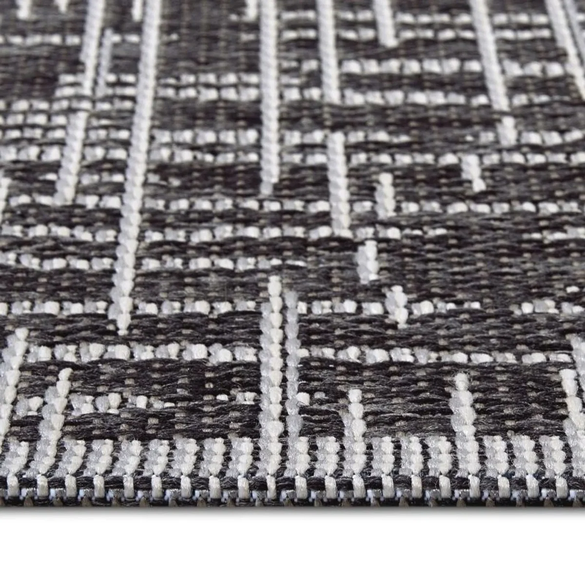 Abstract Weatherproof Indoor & Outdoor Rug Dark Grey - Grey – image 9