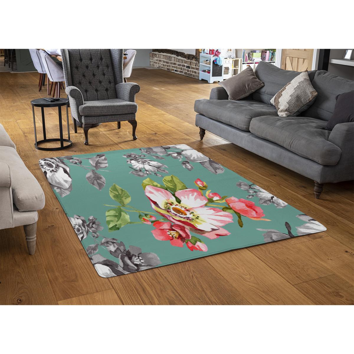 Bright Flower On Green Rug - Green / 230cm – image 3