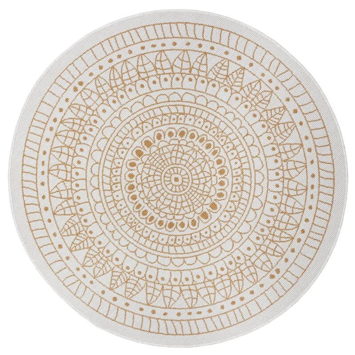 Reversible Porto Indoor & Outdoor Round Rug Ochre. - Ochre / 140.0cm – image 2