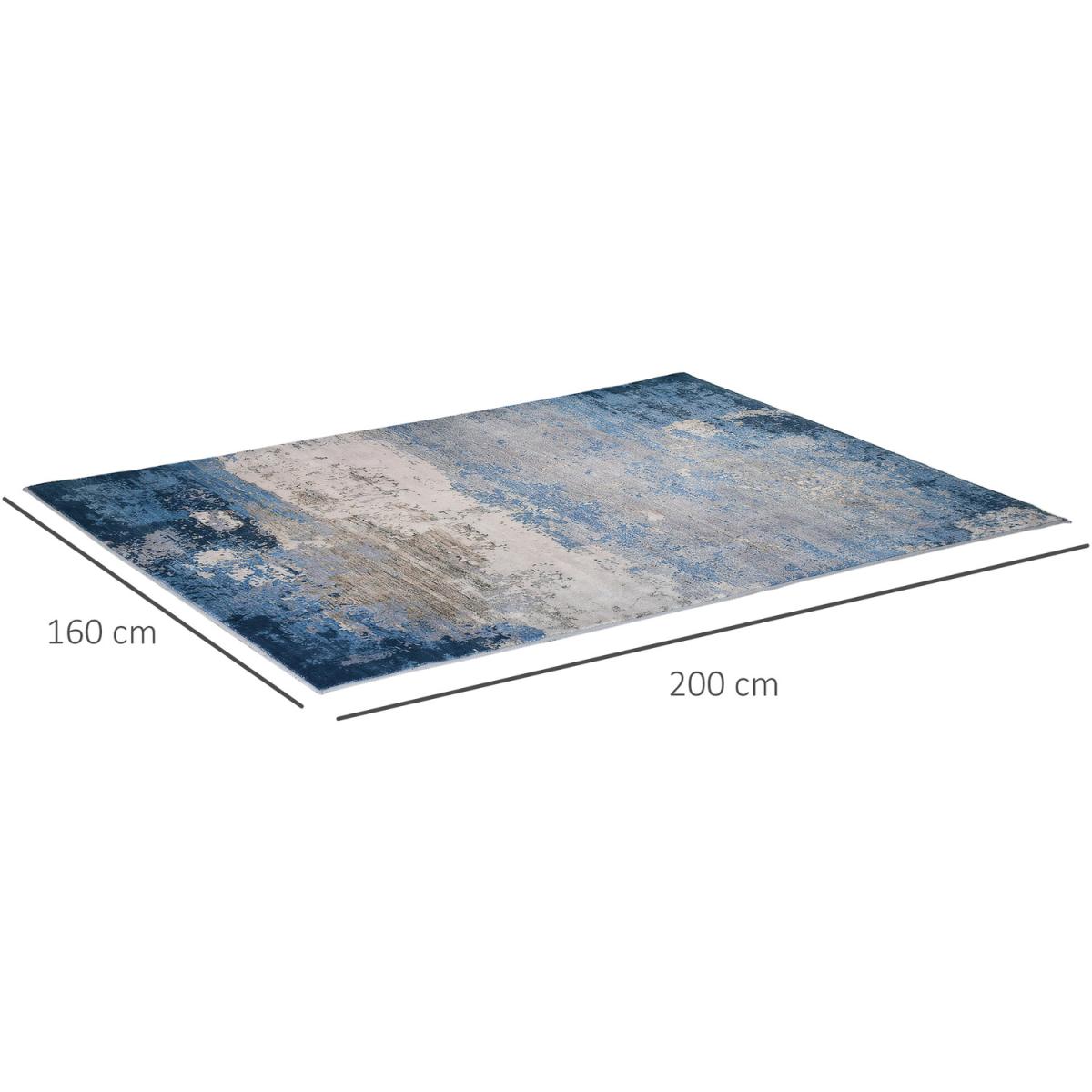 Modern Large Area Rug, Blue Render Carpet  - Blue – image 2