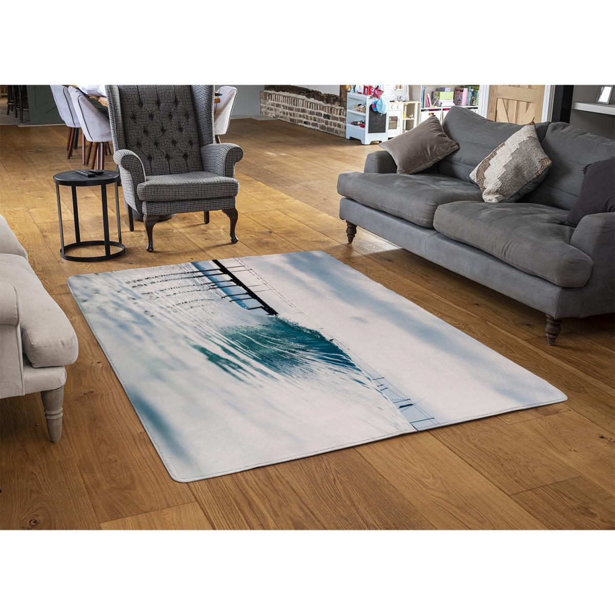 Ocean Ideal Wave In Ocean. Breaking Blue Waves Designer Rug - Blue / 200cm – image 2