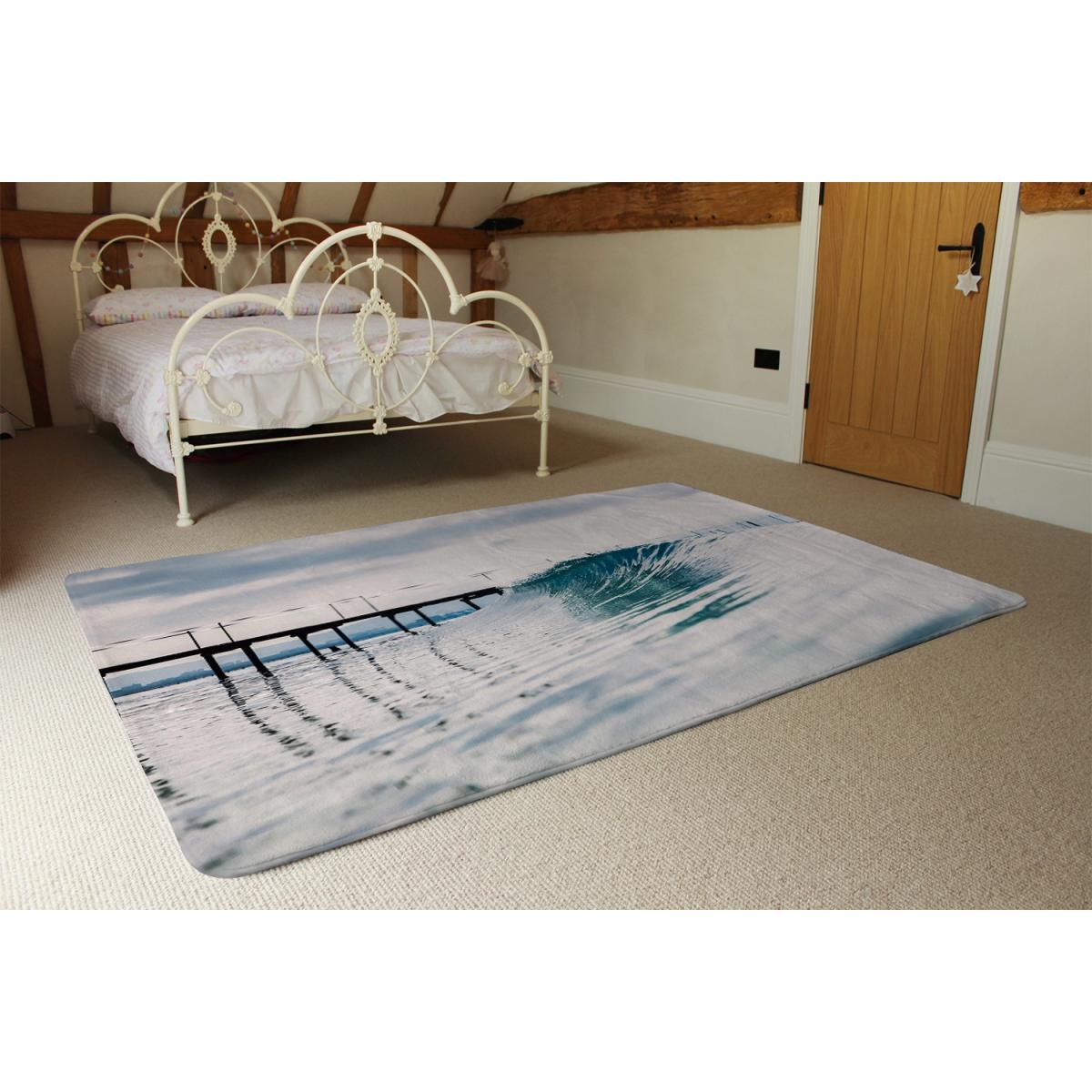 Ocean Ideal Wave In Ocean. Breaking Blue Waves Designer Rug - Blue / 200cm – image 3