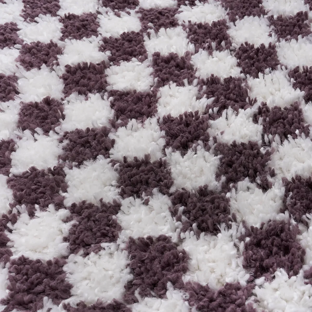 The Rugs Moodi Checkerboard Design Patterned Shaggy Rug - Purple / 230cm – image 2