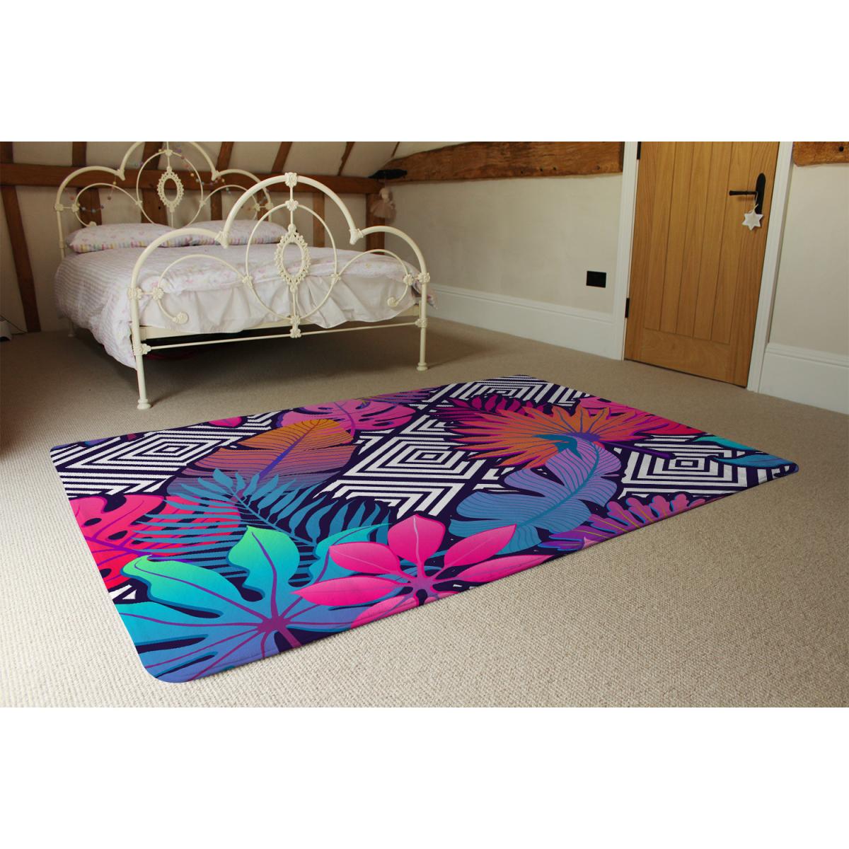 Tropical Geometric Rug - Black / 110cm – image 3
