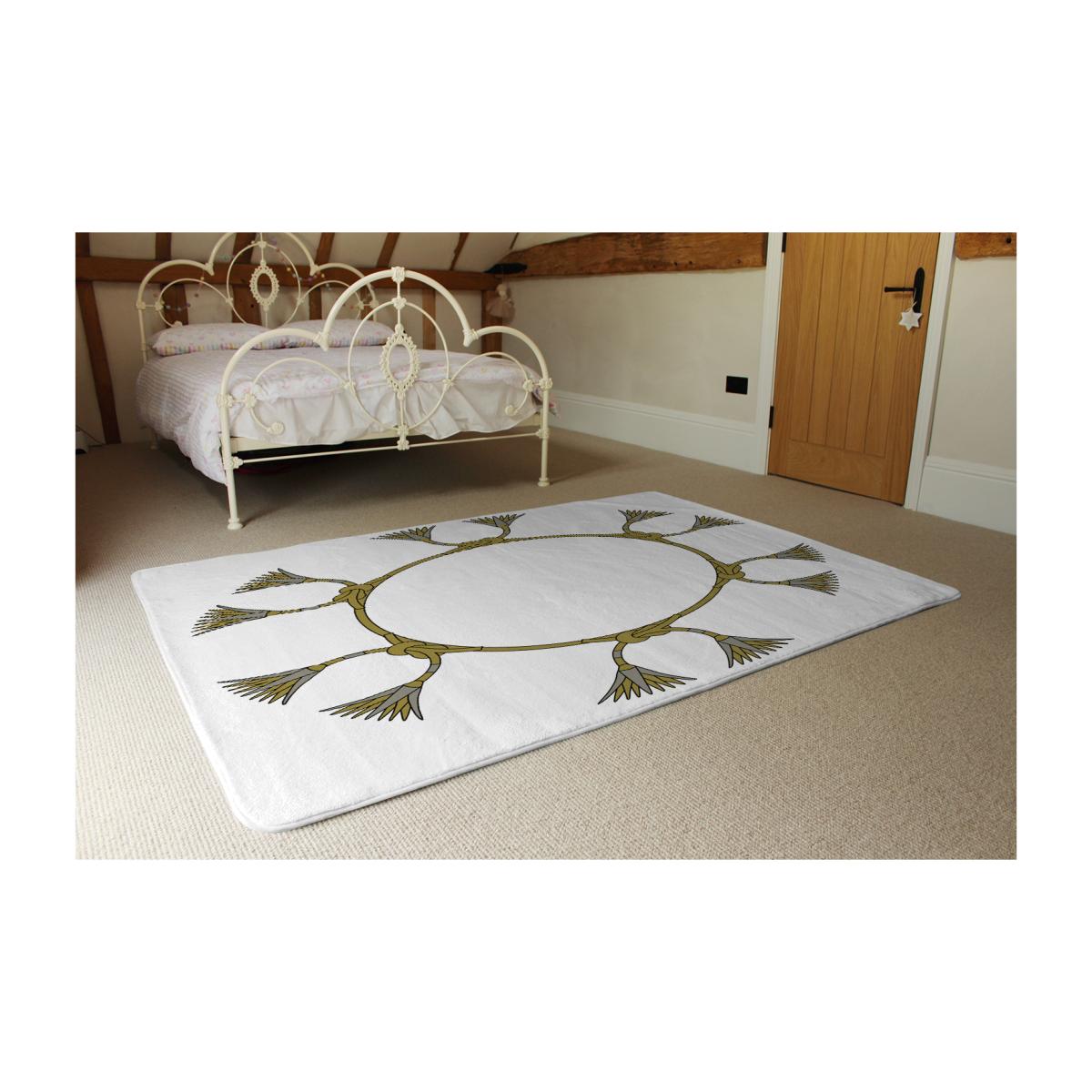 Ancient Egyptian Lotus Motifs Rug - Black / 230cm – image 1