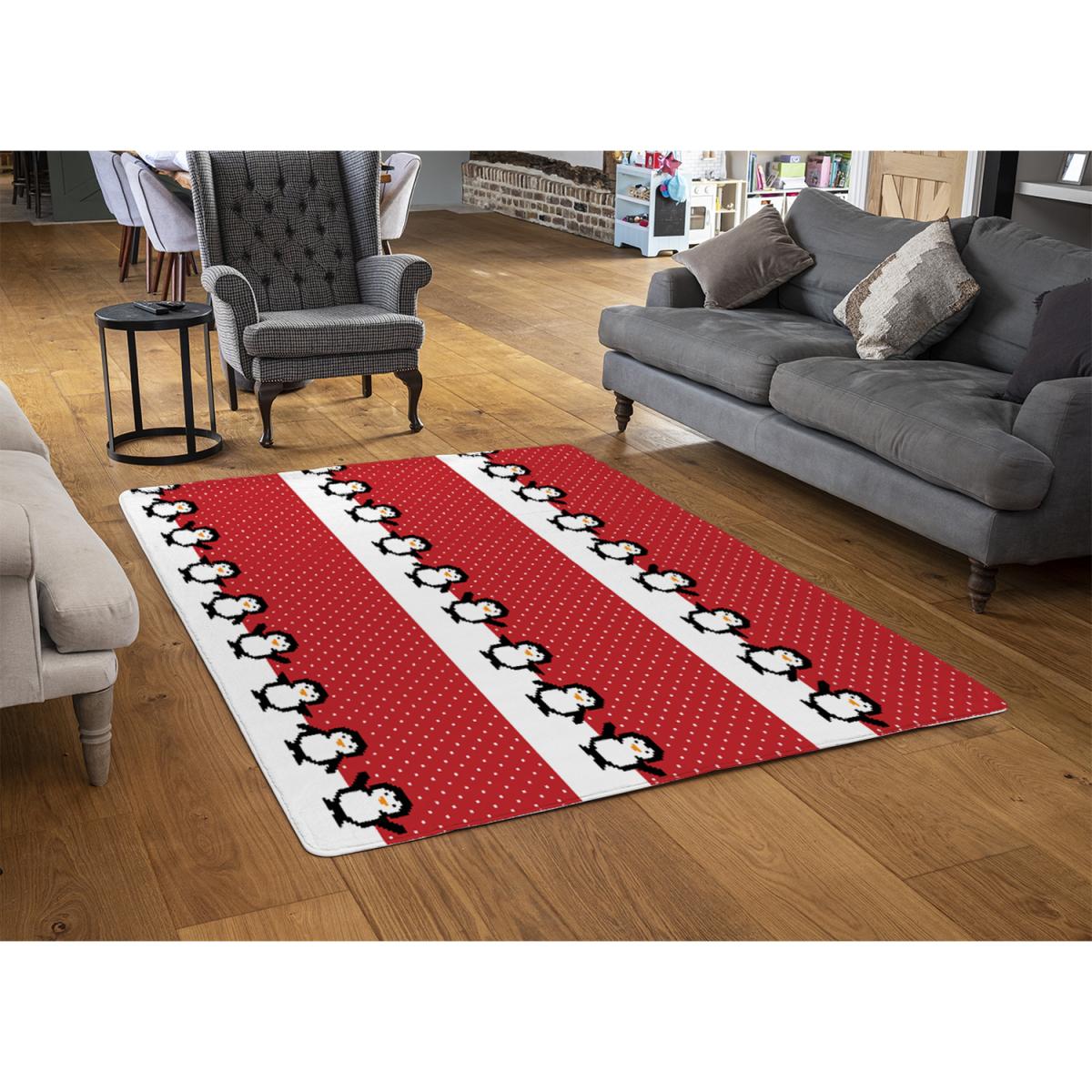 Penguins Style Rug - red / 230cm – image 2