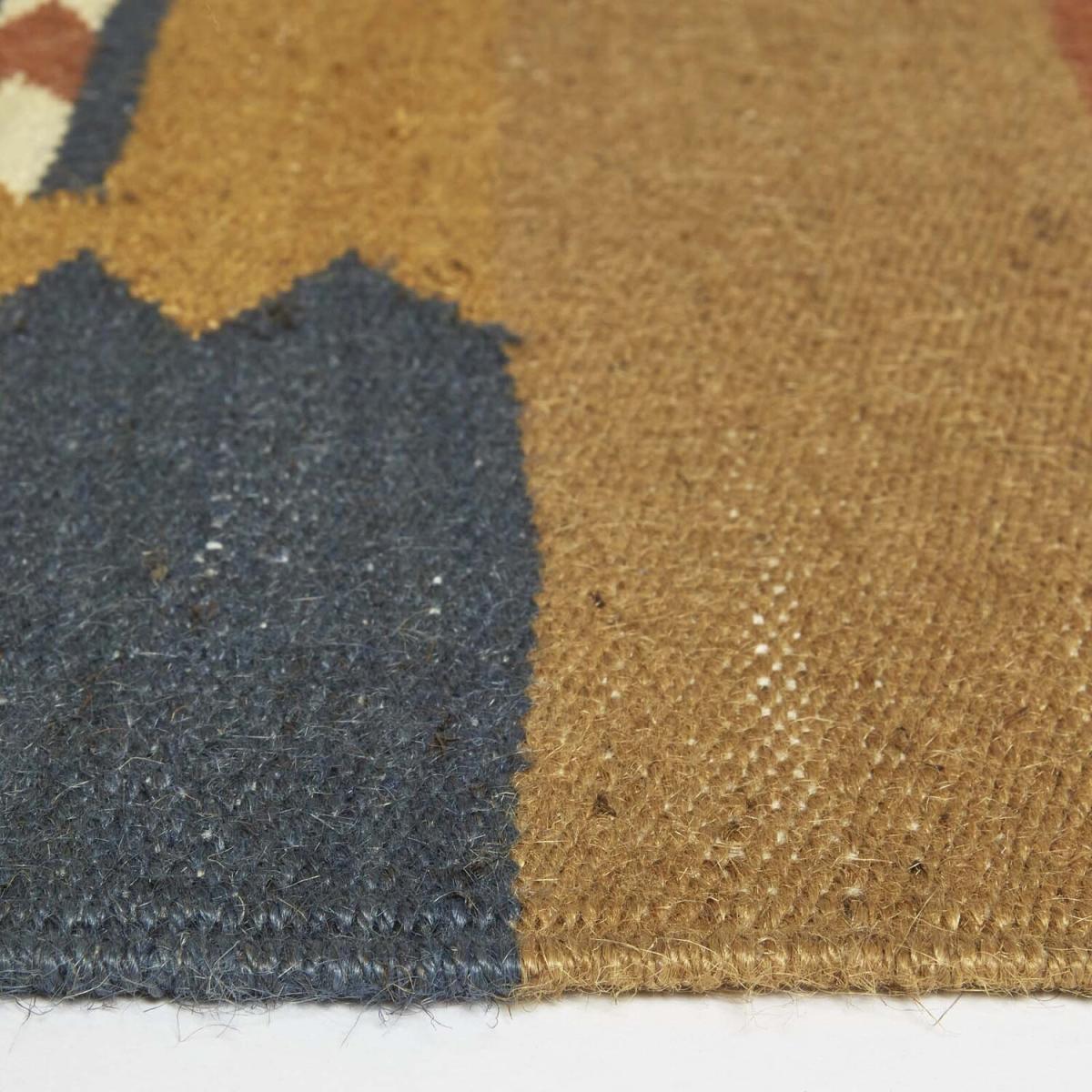 Lundi Orange Blue Kilim Cotton and Jute Rug - Blue/Orange / 180cm – image 4