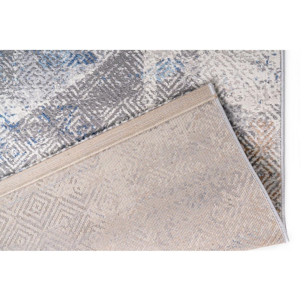 Blue Flecked High End Geometric Living Room Rug - Florance - Blue / 200cm – image 3