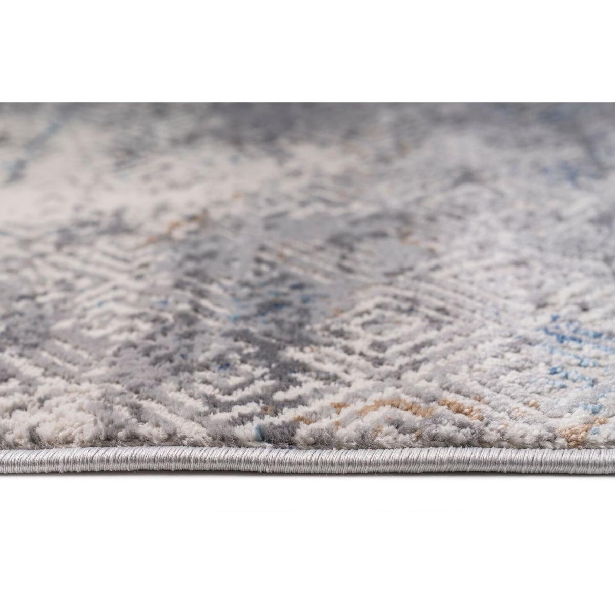 Blue Flecked High End Geometric Living Room Rug - Florance - Blue / 200cm – image 4