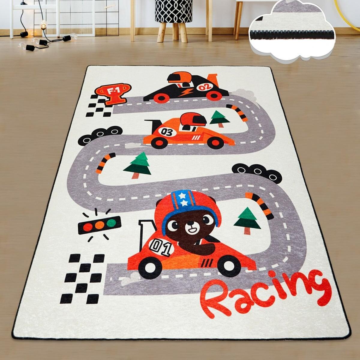 Racing Kids Bedroom Rug - Nursery Rug - Multi-Coloured – image 2