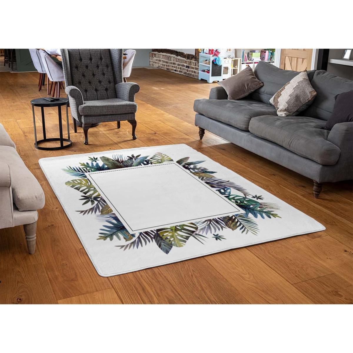 Square Tropical Border Designer Rug - Green / 150cm – image 2