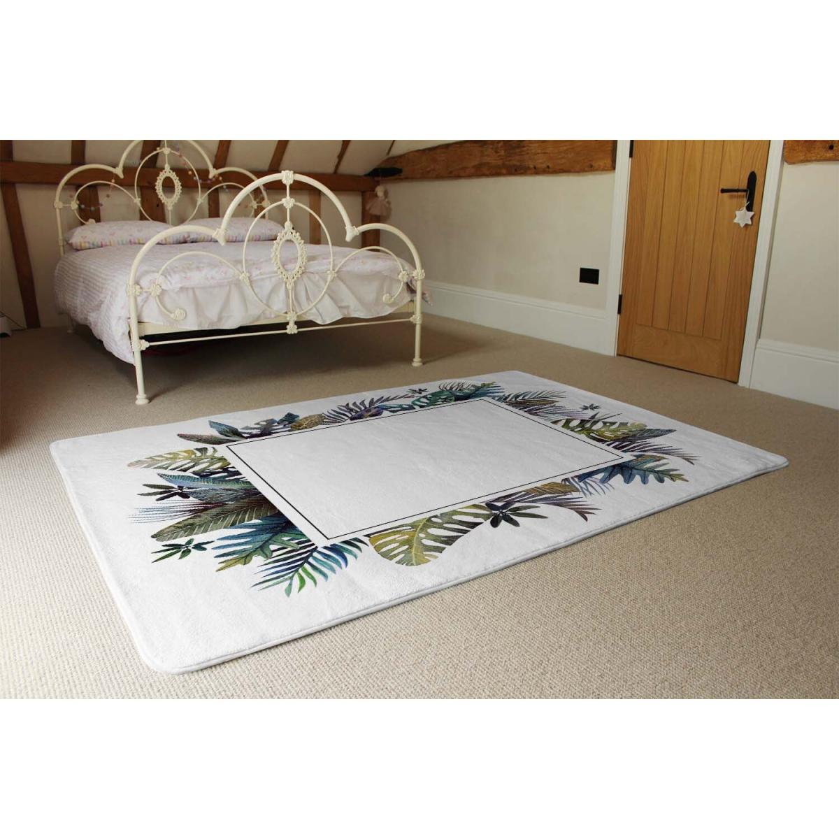 Square Tropical Border Designer Rug - Green / 150cm – image 3