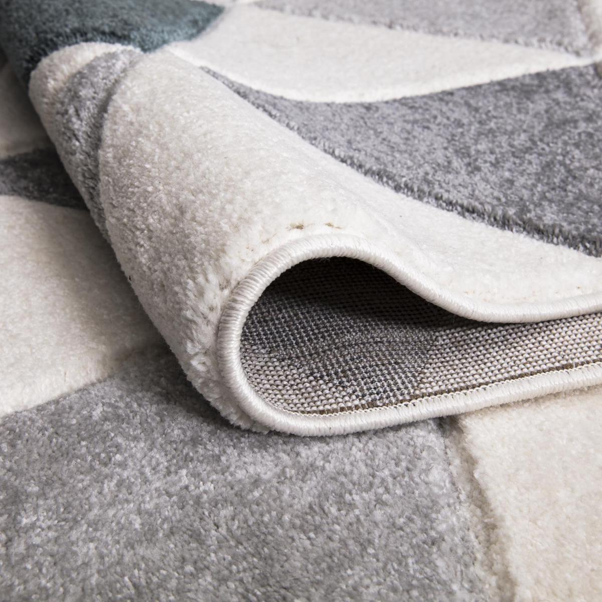 Modern Triangle Geo Rug - Teal and Grey / 160cm – image 2
