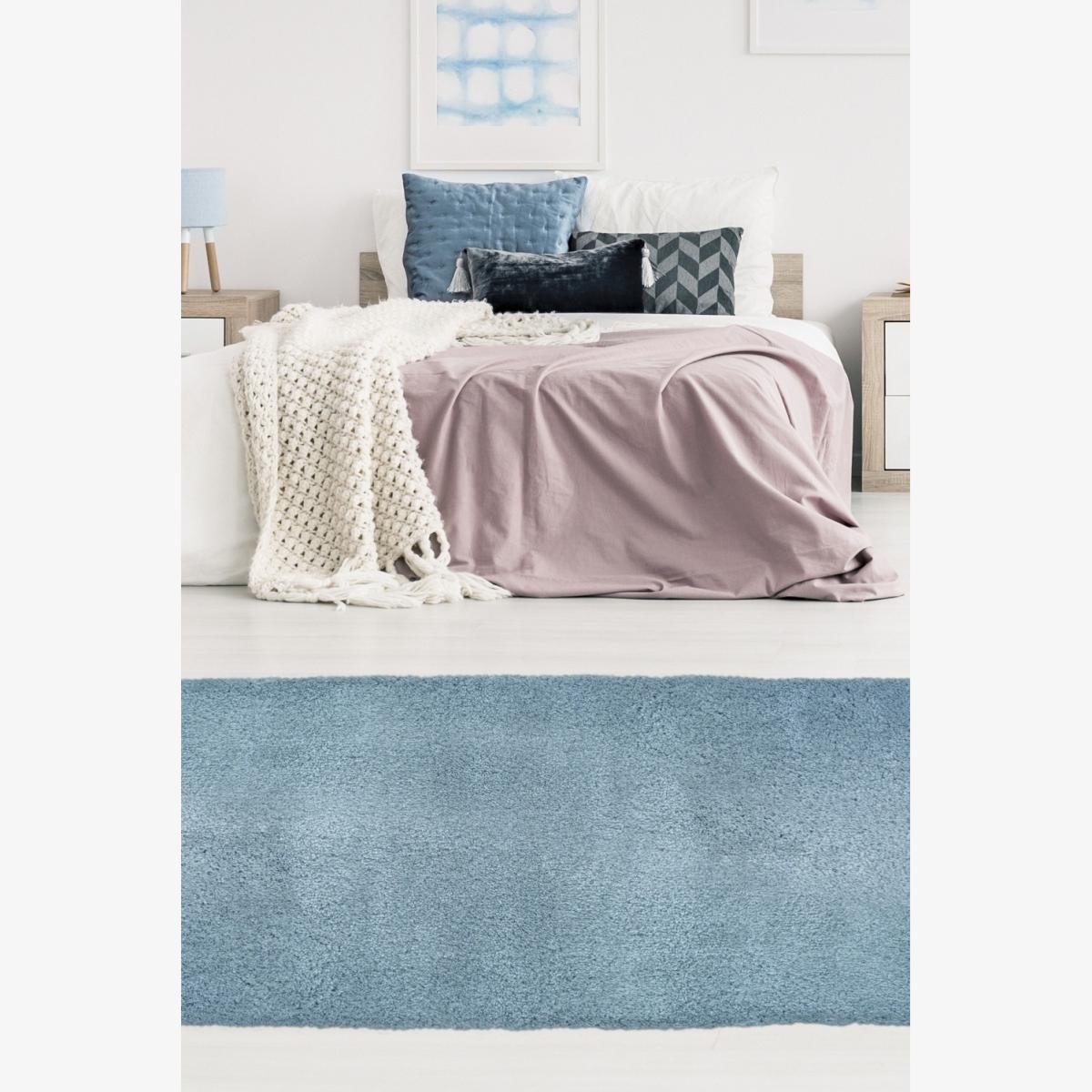 Cosy Snuggly Blue Area Rug - Denim / 80x150cm