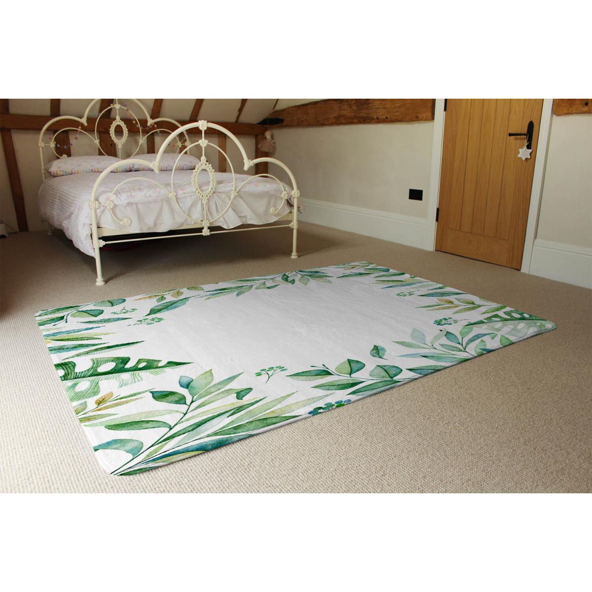 Light Botanical Leaves Designer Rug - Green / 150cm – image 3