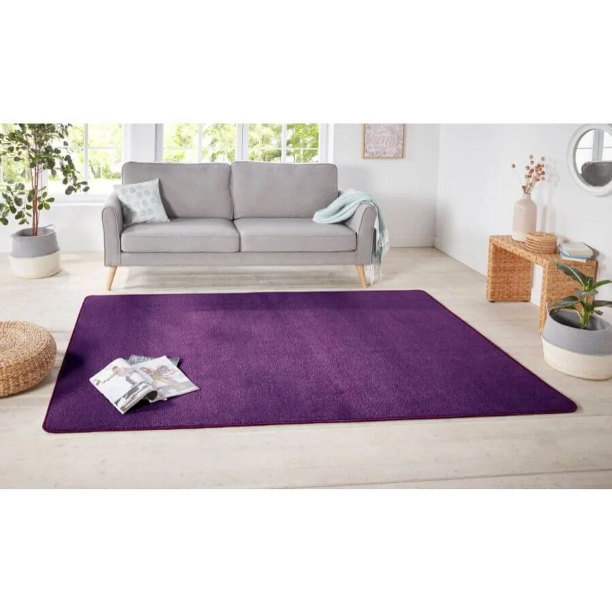 Hanse Home Design Colour Polypropylene Plain Runner Rug Purple - Purple / 300.0cm / 200.0cm / 9.0kg – image 4