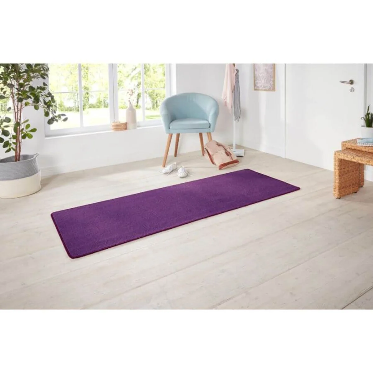 Hanse Home Design Colour Polypropylene Plain Runner Rug Purple - Purple / 300.0cm / 200.0cm / 9.0kg – image 6