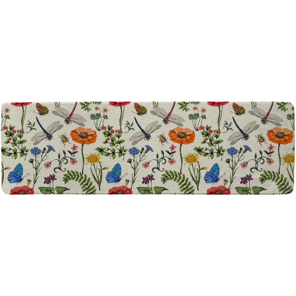 Flowers Insects Runner Rug - Green – image 2