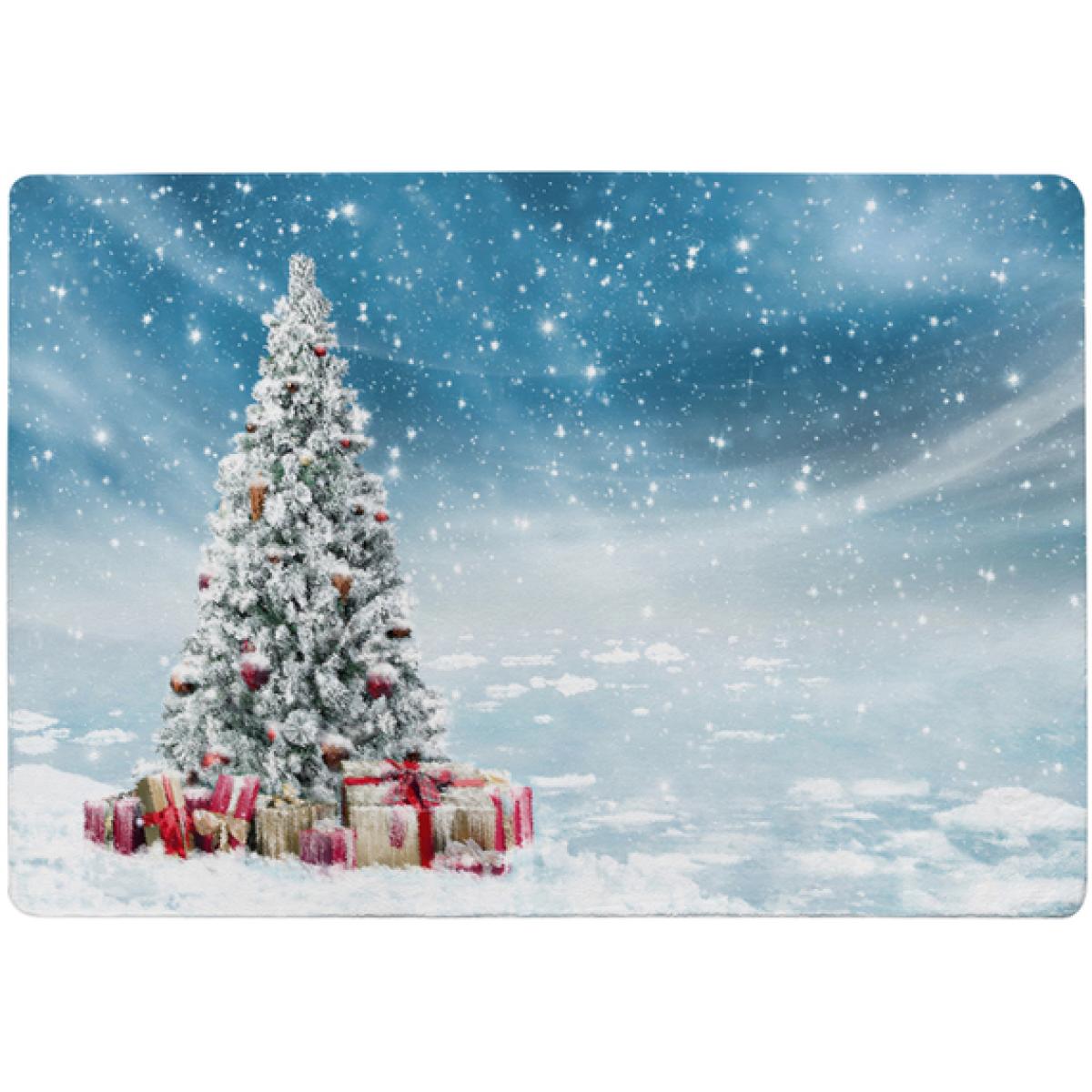 Beautiful Decorated Snowed In Christmas Tree Style Rug - blue / 230cm – image 1