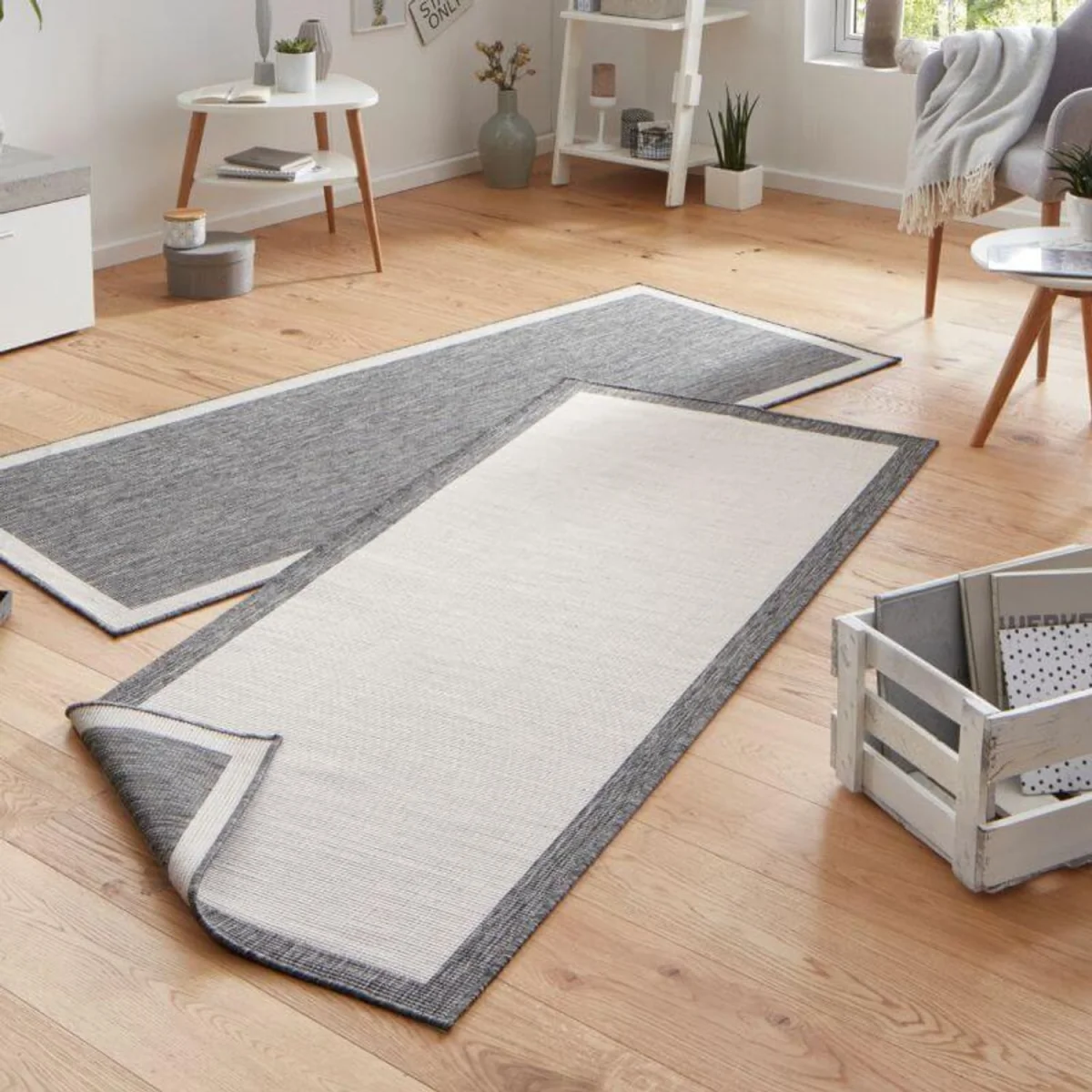 Reversible Panama Indoor & Outdoor Rug Black - Grey / 170.0cm – image 7