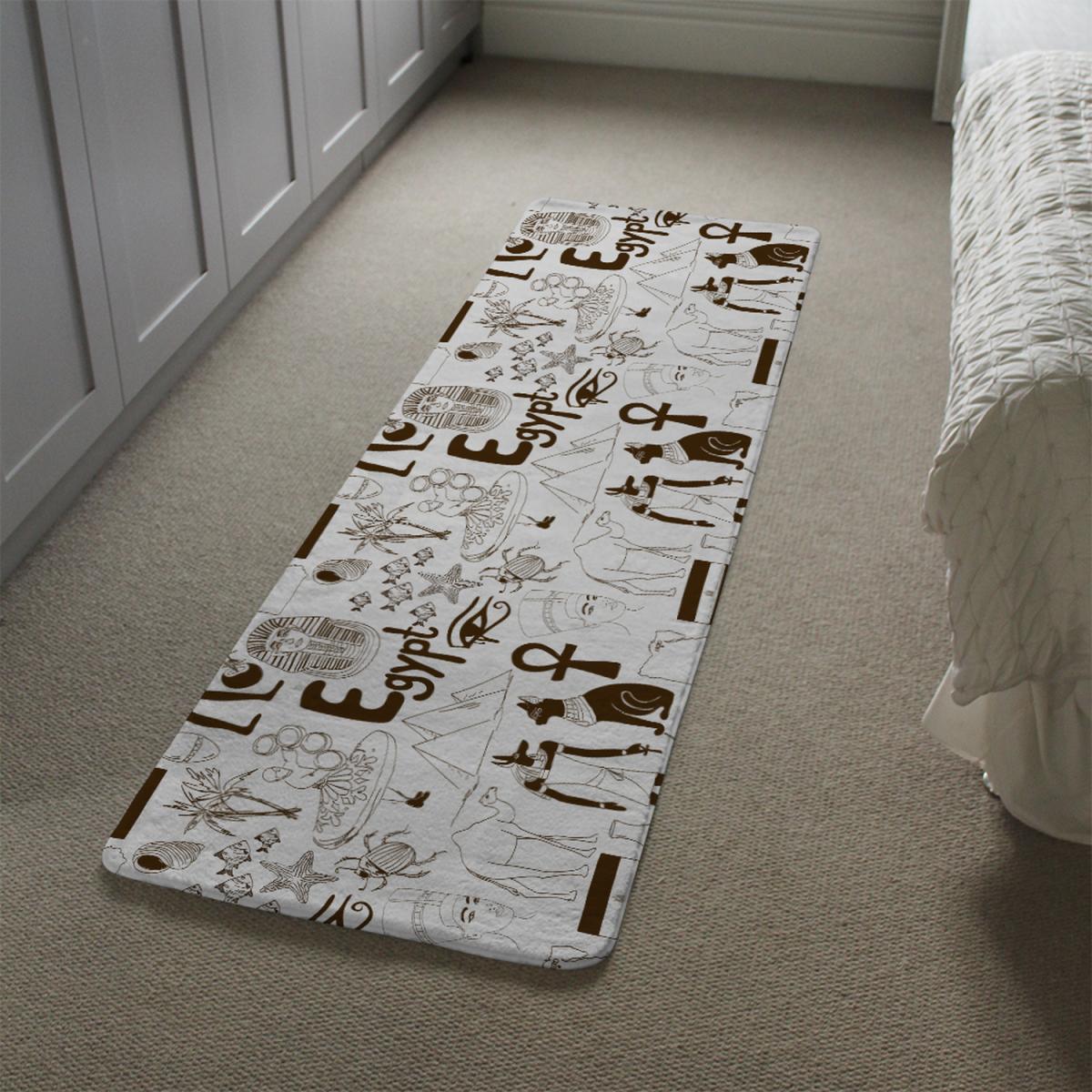Hand Drawn Sketch Egypt Runner Rug - Brown – image 1