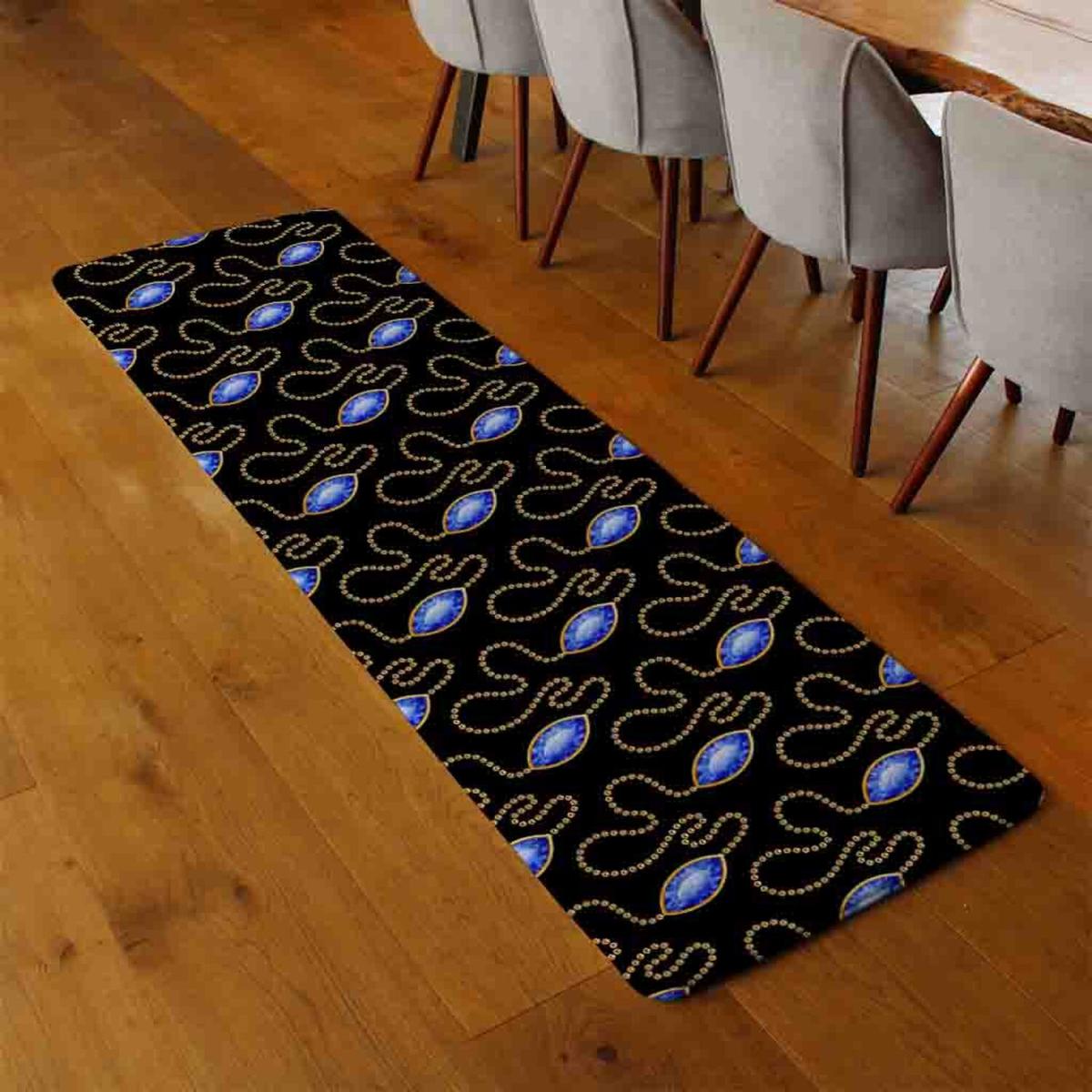 Diamond Necklaces Runner Rug - Black – image 3