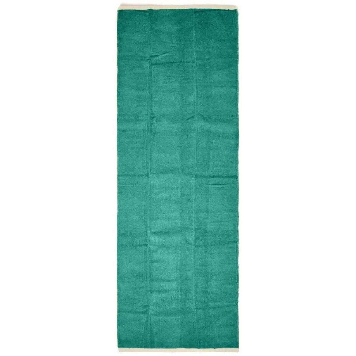 Plain Chenille Rug with Natural Trim - Teal Green / 170cm – image 3