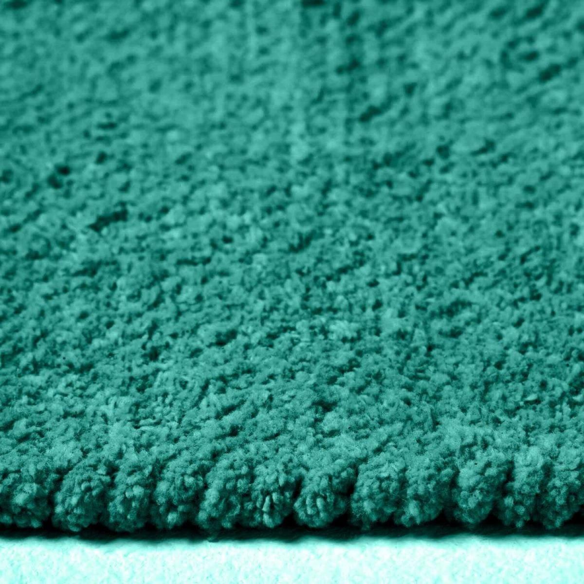 Plain Chenille Rug with Natural Trim - Teal Green / 170cm – image 4