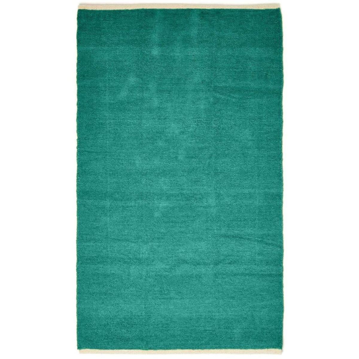 Plain Chenille Rug with Natural Trim - Teal Green / 170cm – image 6