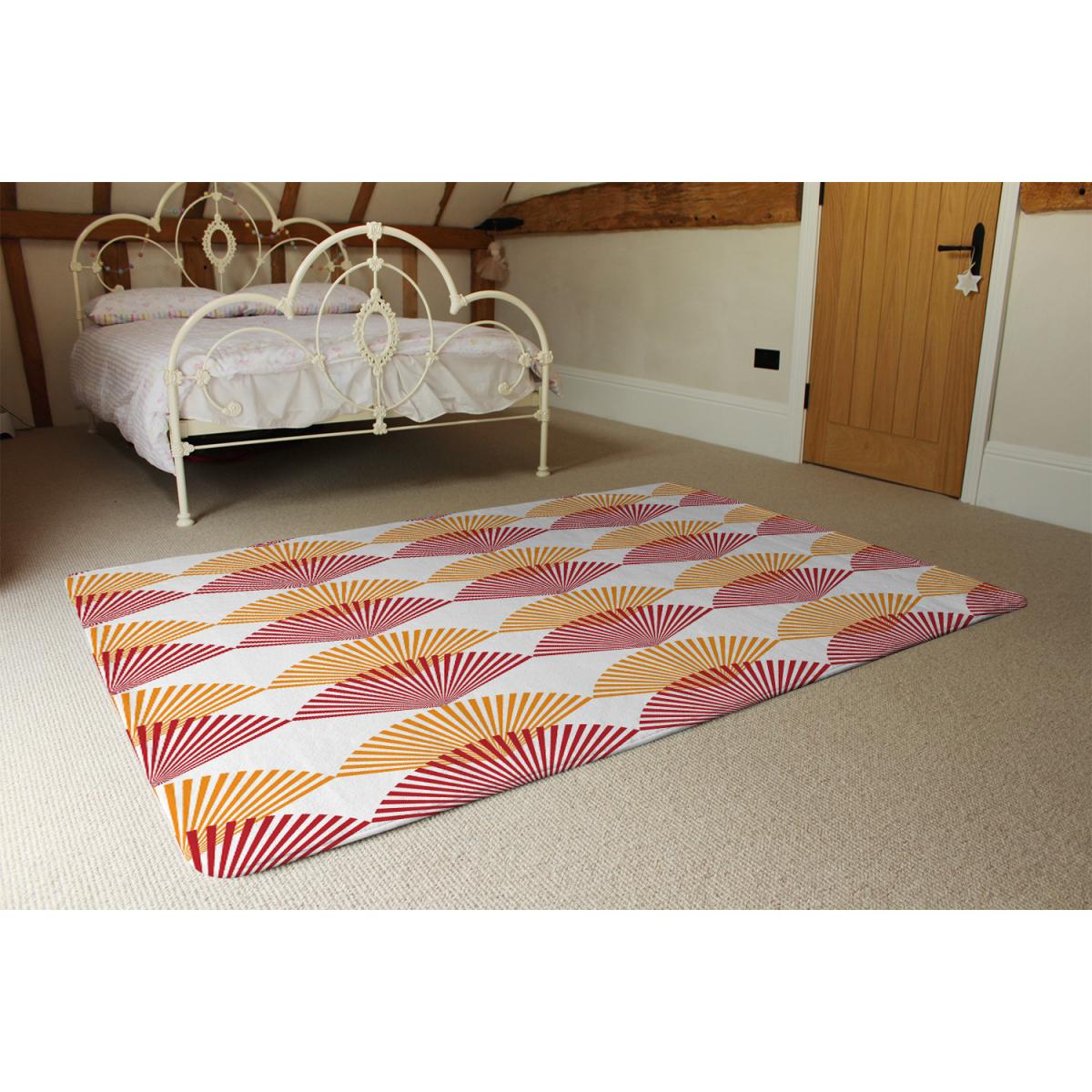 Geometric Sea Shells Rug - Orange / 110cm – image 3
