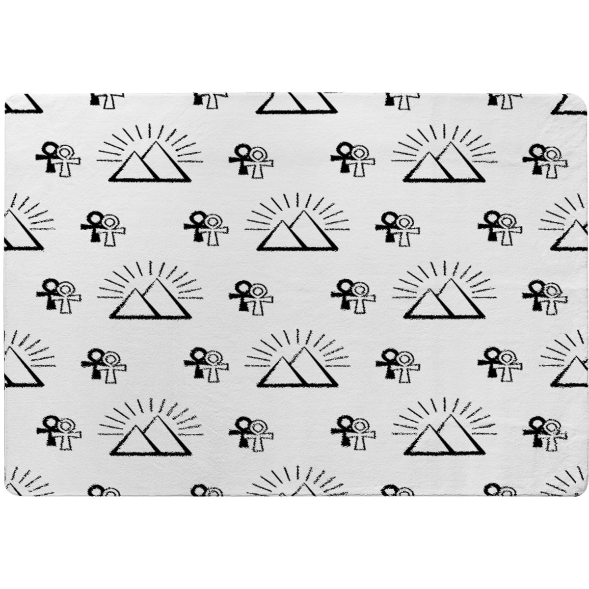 Egyptian Pyramid And Ankh Designer Rug - White / 110cm – image 2