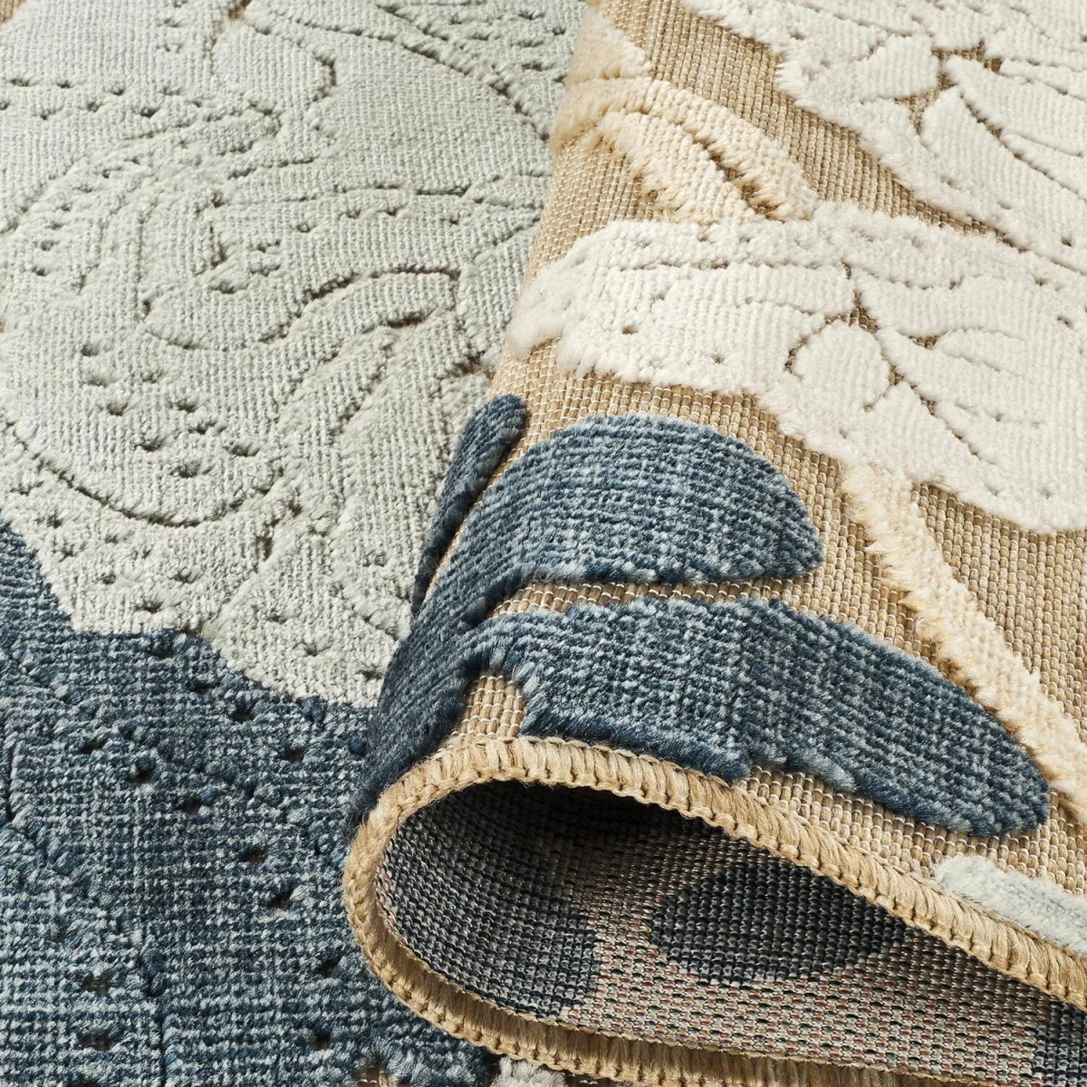 Gardenia Orchid Indoor Outdoor Low Pile Area Rug Floral Design - Beige / 290cm – image 5
