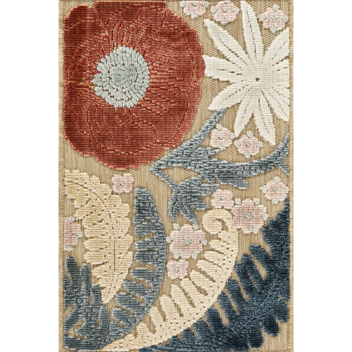 Gardenia Orchid Indoor Outdoor Low Pile Area Rug Floral Design - Beige / 290cm – image 10