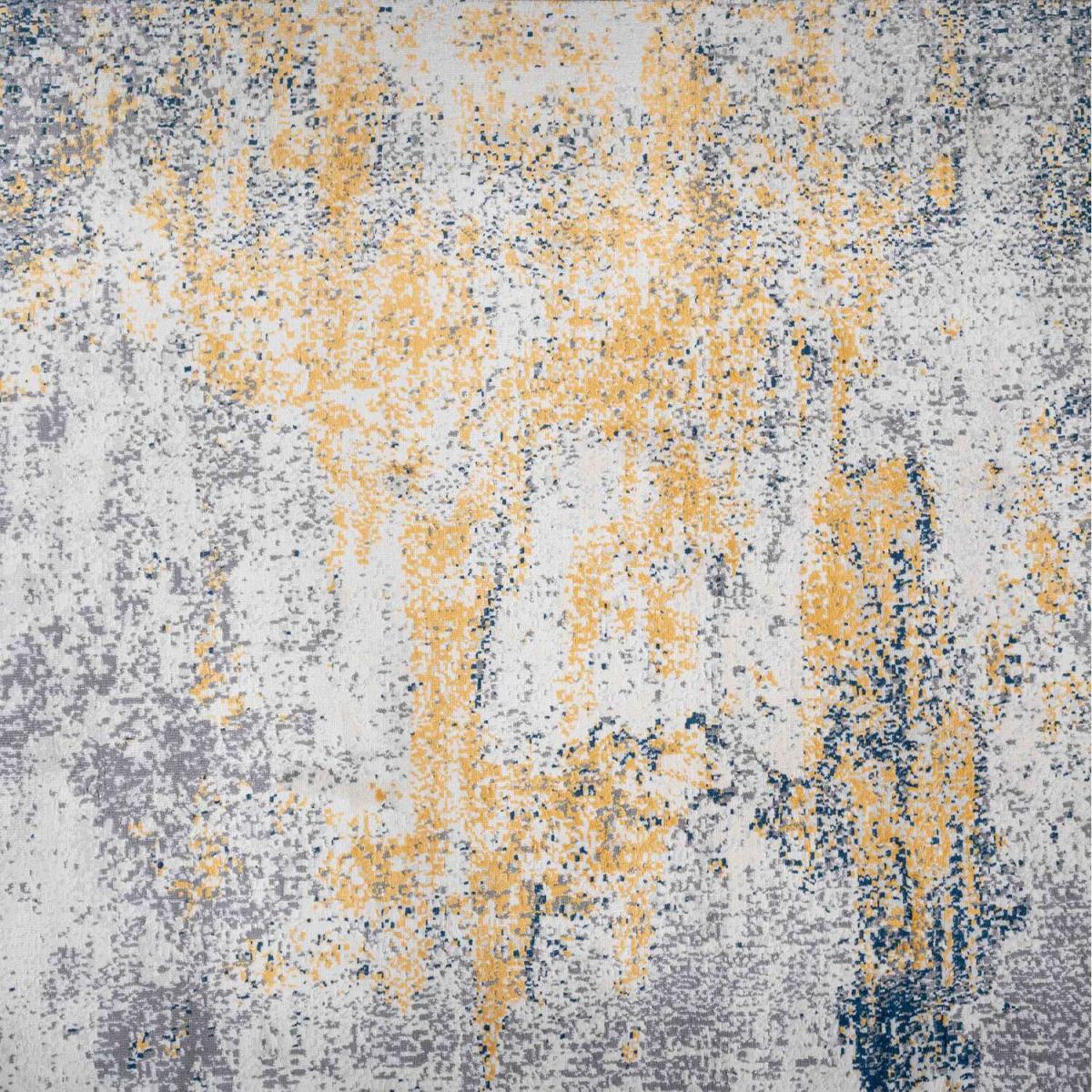 Silver Grey Ochre Distressed Abstract Living Area Rug - Ochre / 150 x 80cm – image 5