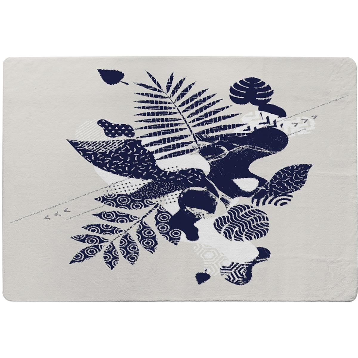 Decorative Leaf Prints Rug - Blue / 230cm – image 2