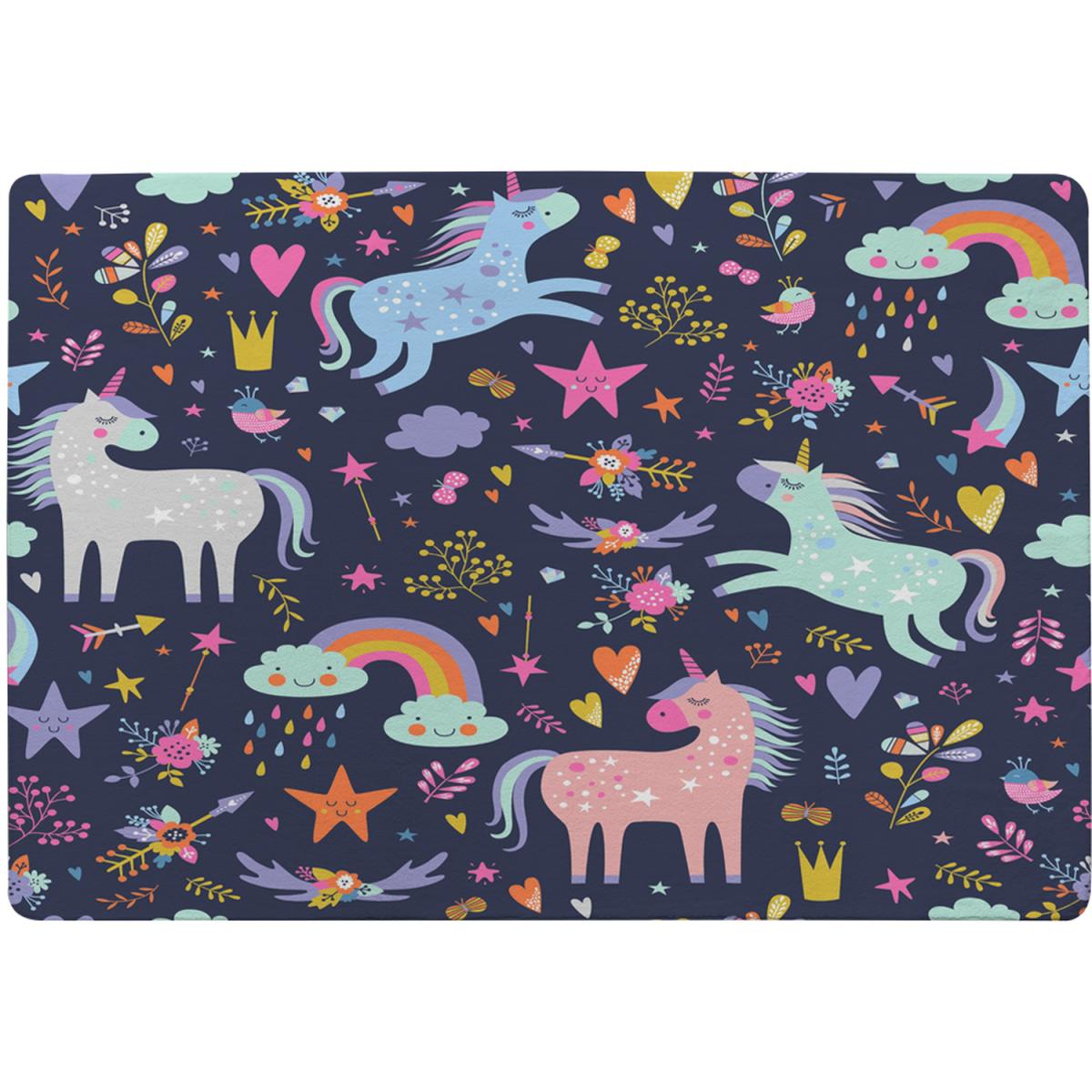 Unicorns On Navy Designer Rug - Purple / 110cm – image 2