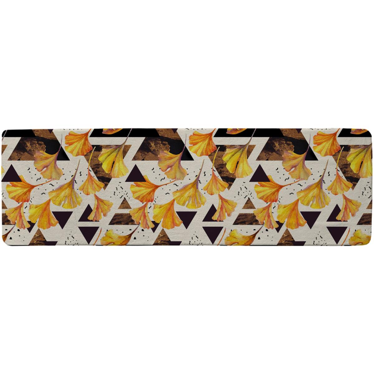 Orangle Flowers And Triangles Runner Rug - Orange – image 2