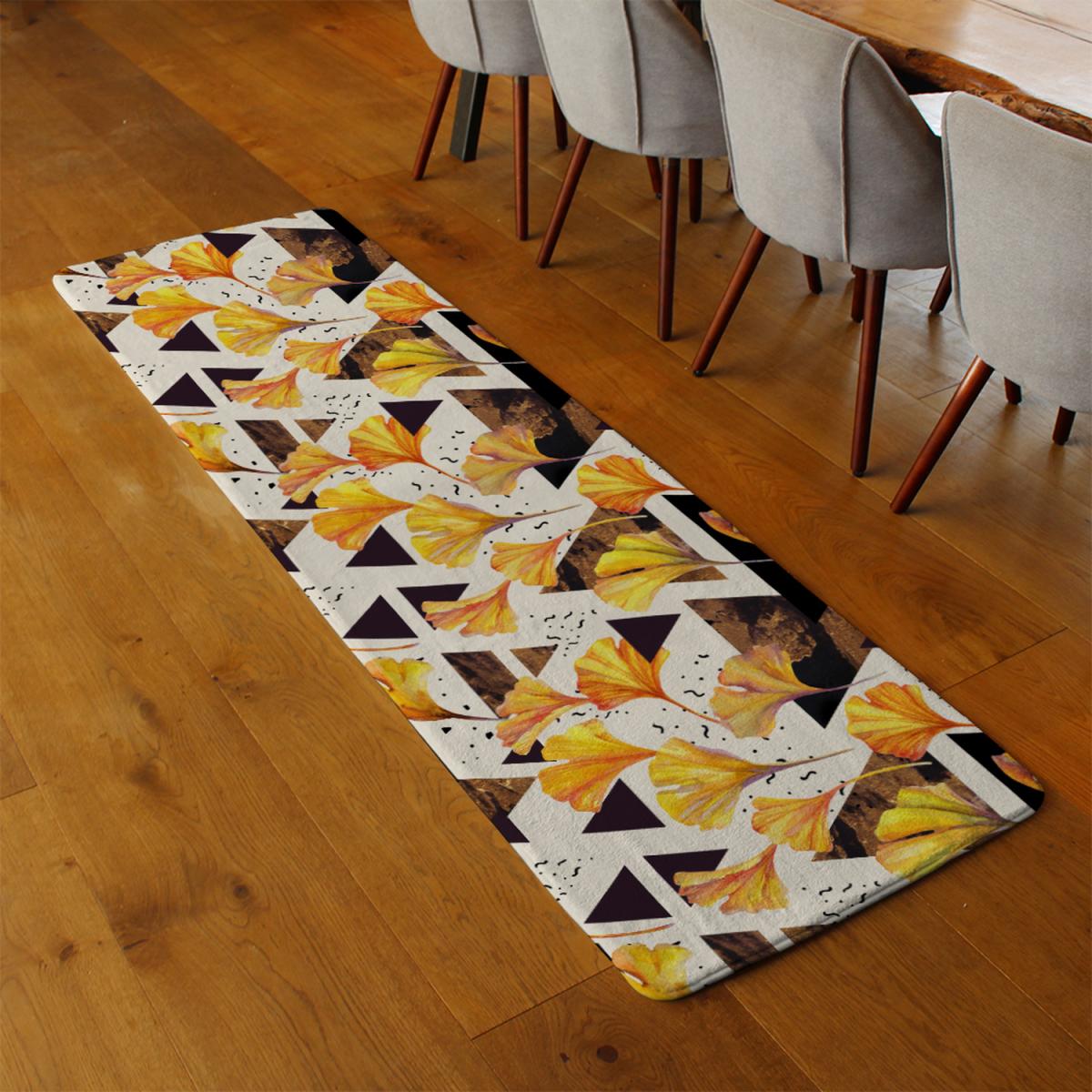 Orangle Flowers And Triangles Runner Rug - Orange – image 3